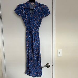 Brooks Brothers Blue Floral Midi Dress